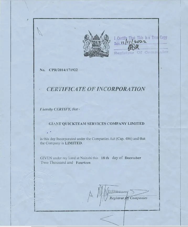 DOCUMENTS incorporation